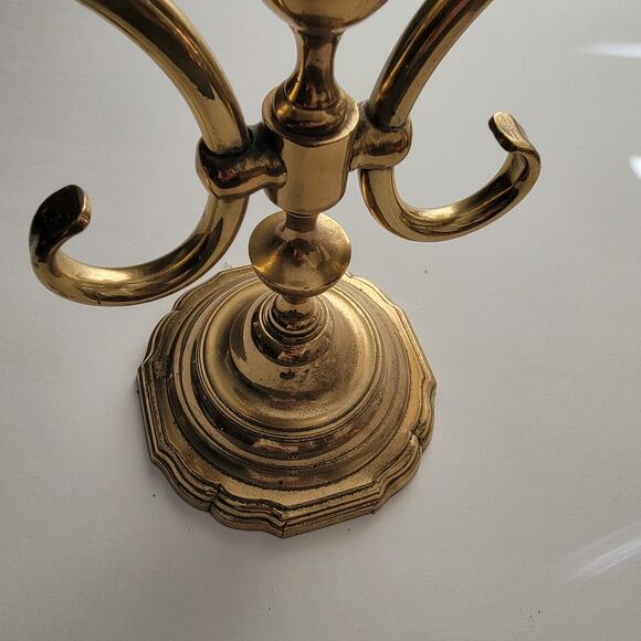 Elegant Vintage Brass Double Arm Candle Holder – Classic Candelabra Decor - Picture 9 of 10